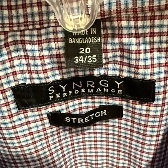 Synergy Performance Red and Blue Checkered Men's Shirt - Picture 7 of 7